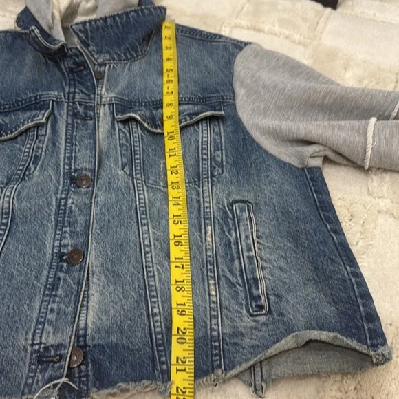 FREE PEOPLE We The Free Throwback Medium Denim Layered Look Jacket - Picture 7 of 12